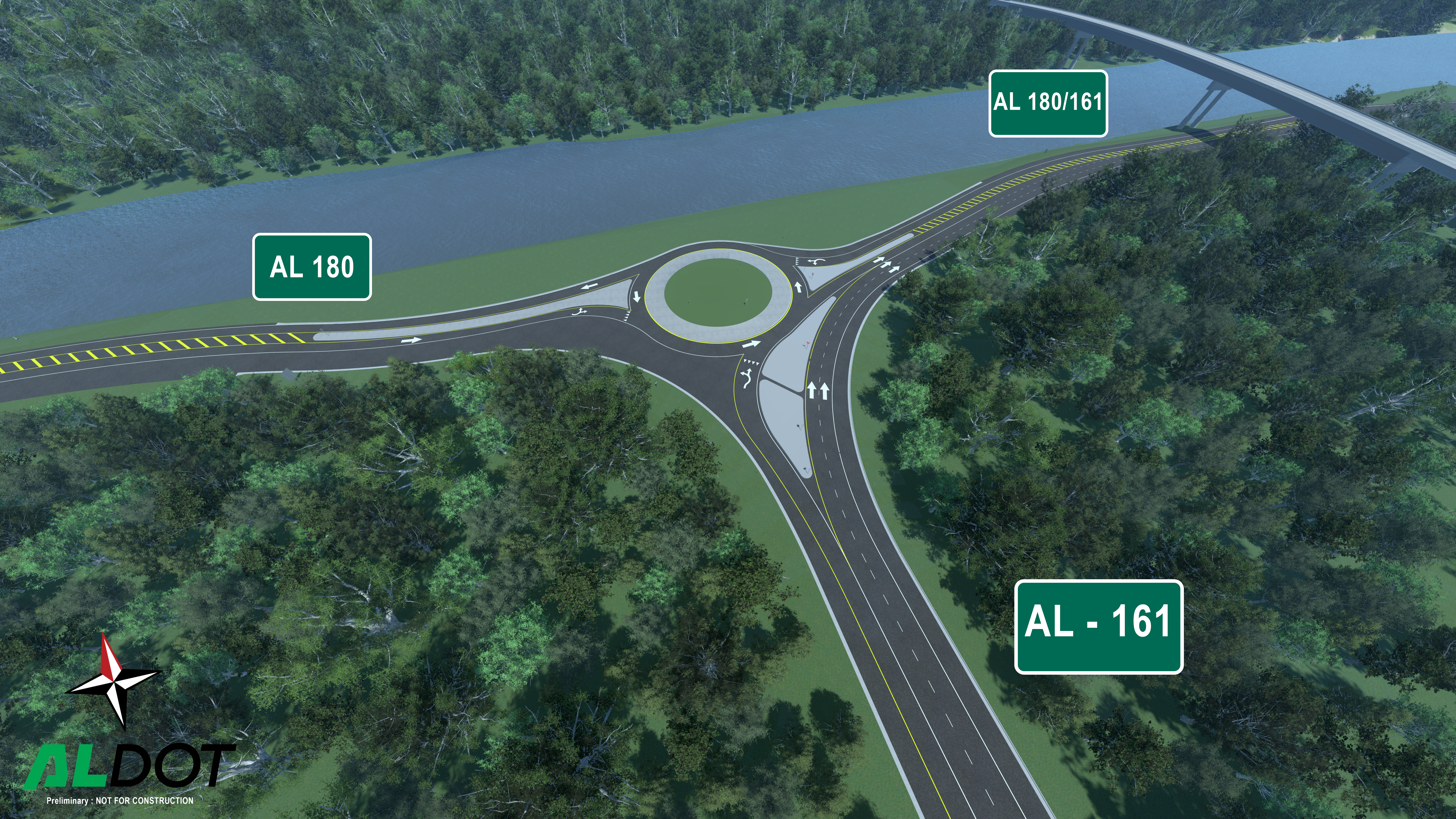 Roundabout at AL-161 and AL-180
